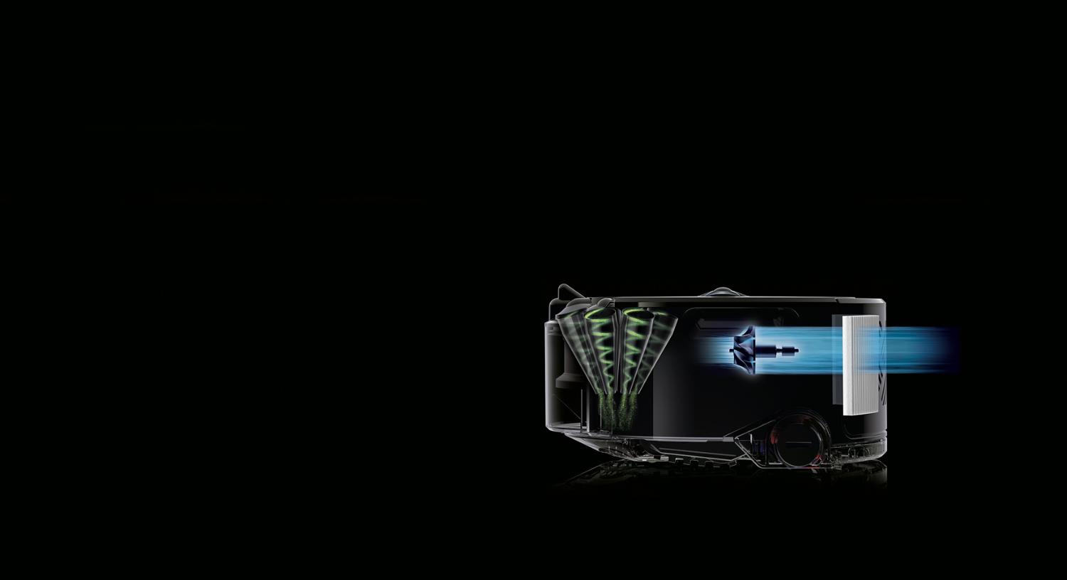 Graphic of the Dyson Digital motor and Cyclone system at work